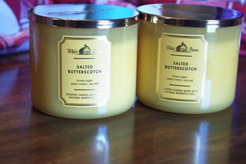 Salted Butterscotch brown sugar sweet cream. Sea Salt Candle (Bath & Body Works)